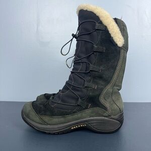 Merrell Women's Encore Apex waterproof snow boots black gray